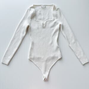 Abercrombie Ribbed Long Sleeve Sweater Bodysuit